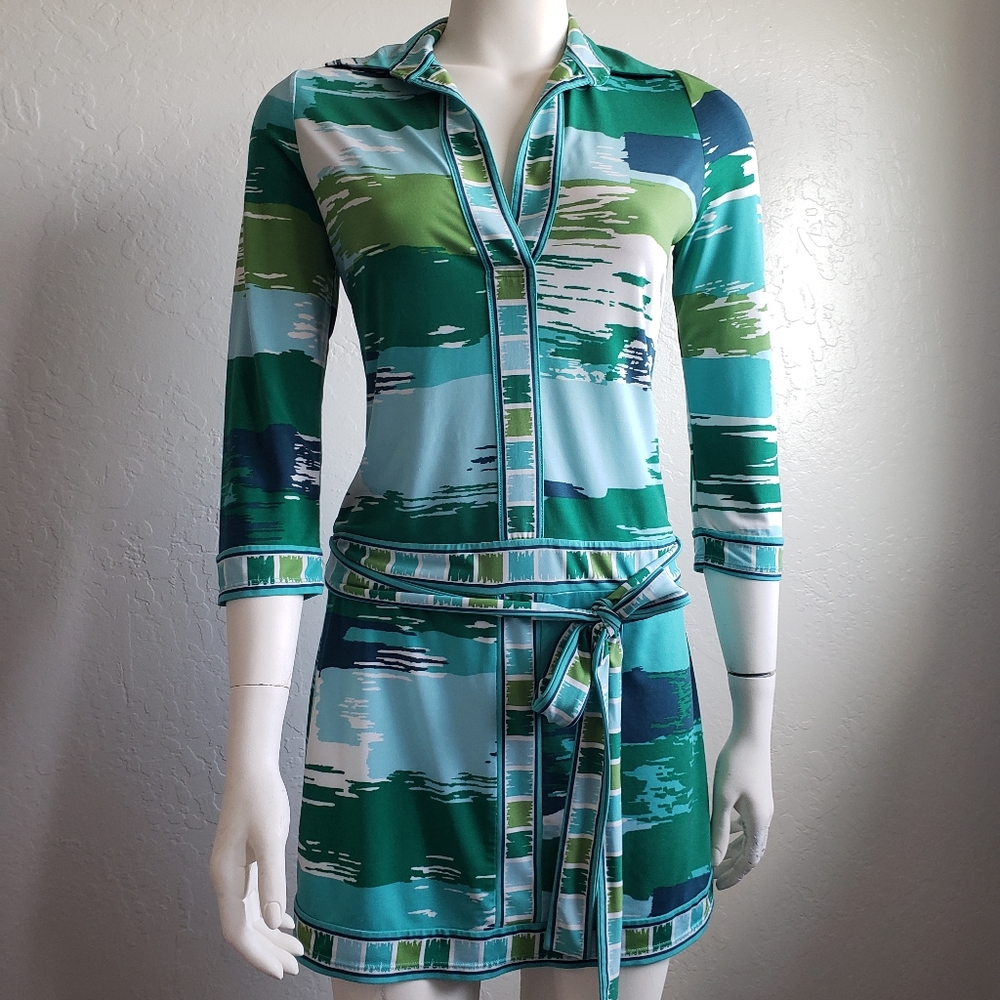 BCBGMAXAZRIA | Womens Polo V-Neck Shirtdress | Size:XS |